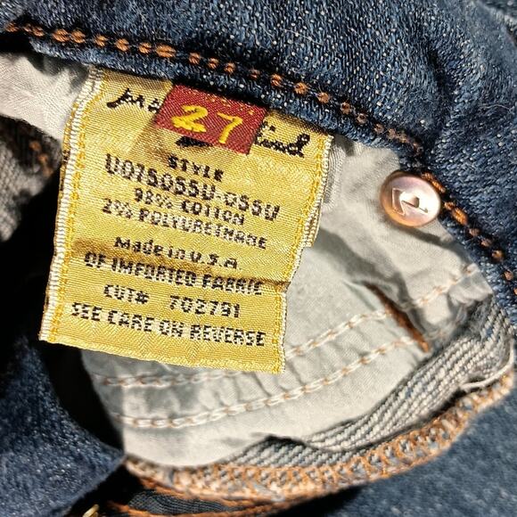 7 For All Mankind Women's Cropped Raw Hem Straight Leg Jeans S 30 Distressed USA - Picture 4 of 8